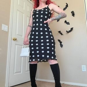 ☀️ Polka Dot Mid-Length Party Dress